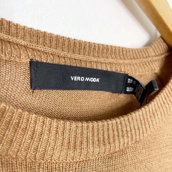 NEW Vero Moda Meghan Long Sleeve O-Neck Dress Size Small - Tan/Tobacco - Picture 4 of 9
